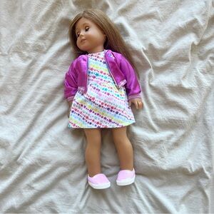 American Girl Doll Truly Me with outfit and shoes EUC